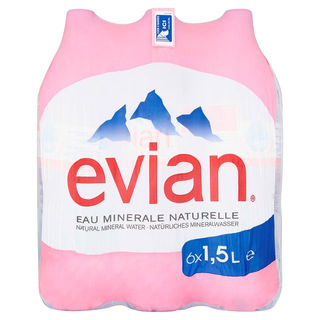 Evian 6 x 1.5l plastic bottles